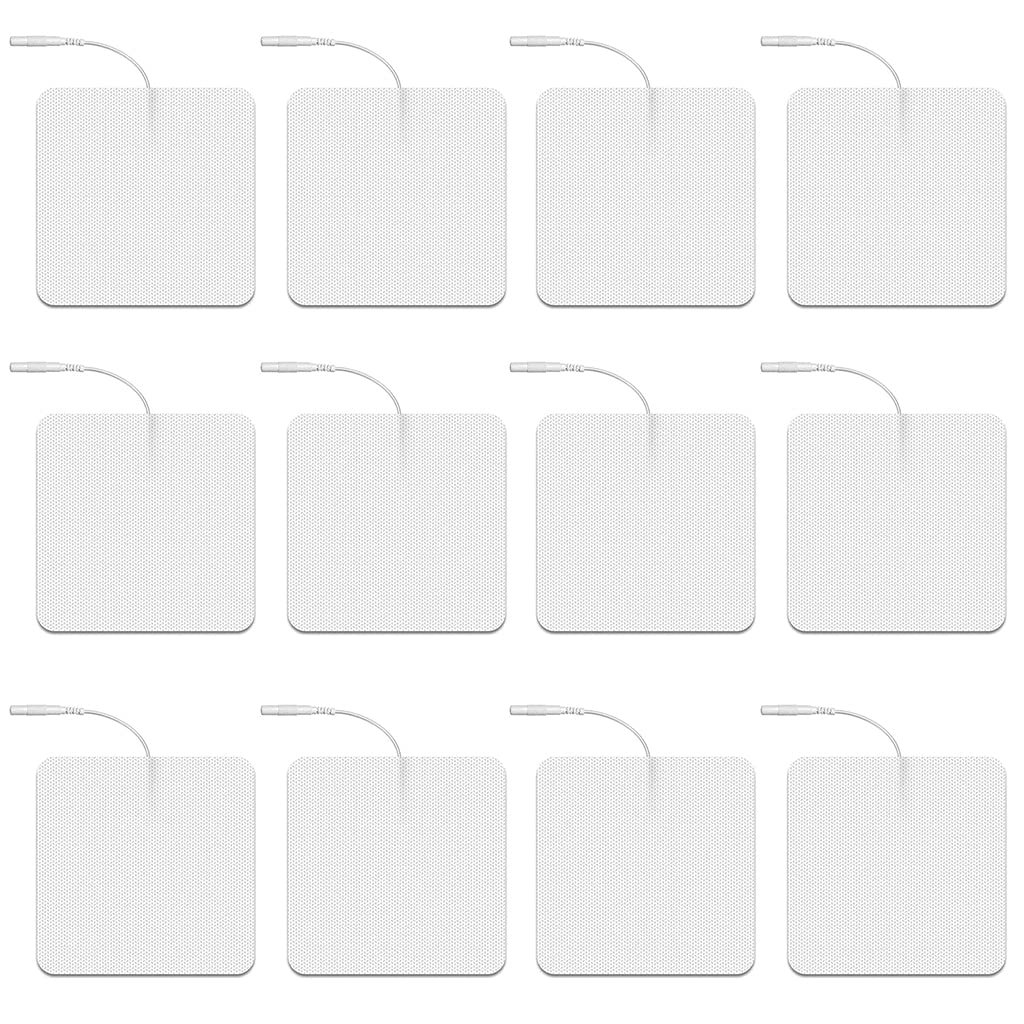 HANNEA Electrode Pads for TENS Unit featuring Upgraded Self Stick Gel | 12pcs 2in Reusable Patches