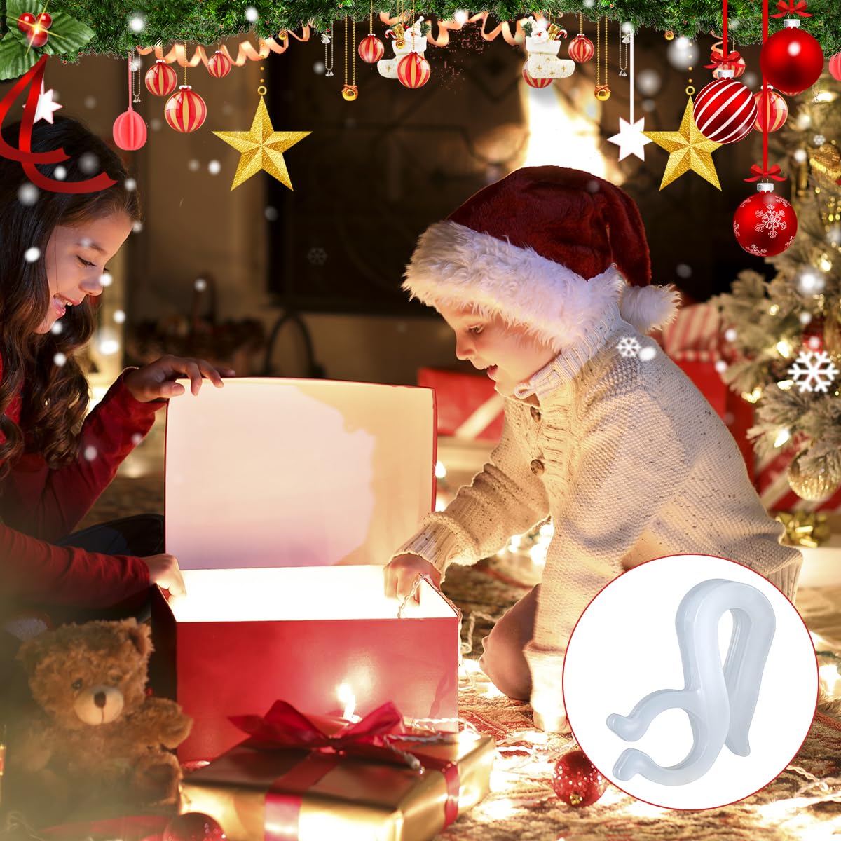 HASTHIP Plastic Light Clips for Christmas and Party Decor with Tight Grip | 100 Pcs PP Hooks