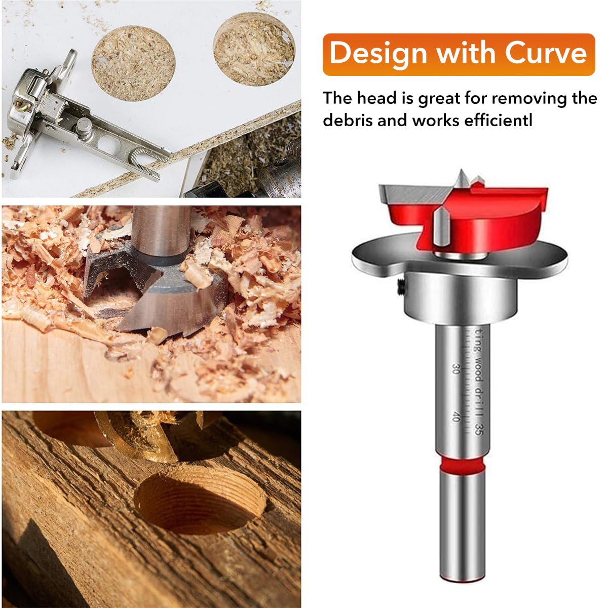 Serplex 35mm Woodworking Hole Saw Cutter for Cabinet Door Hinge Installation | Adjustable Drill Guide Set for Precise Alignment