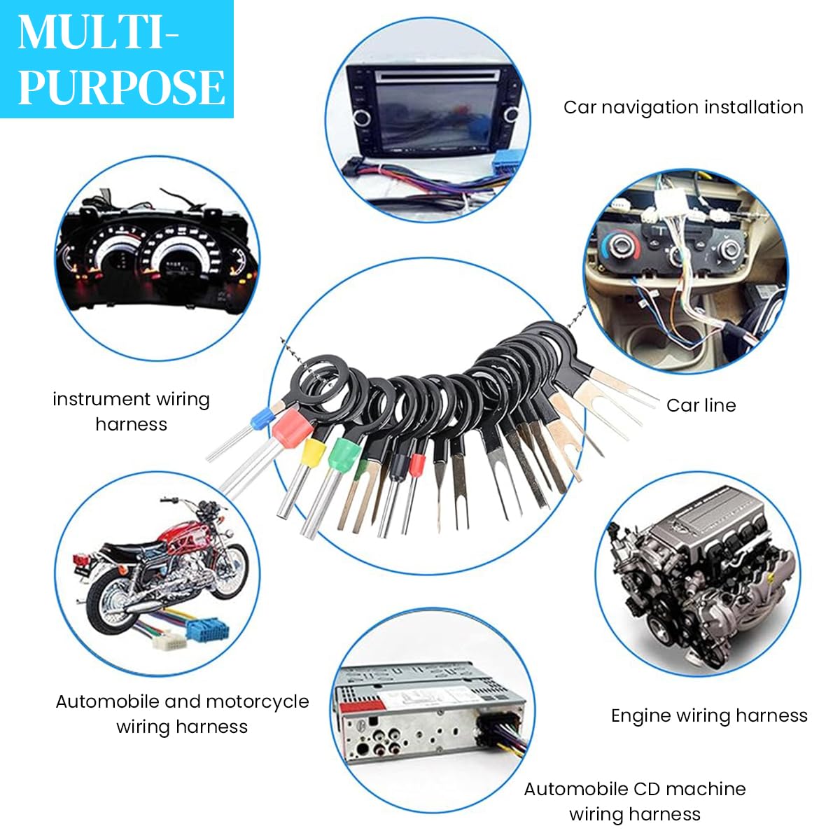 STHIRA Terminal Removal Tool Kit for Cars and Motorcycles with 80 pcs Extractors | Stainless Steel Pin and Blade Set