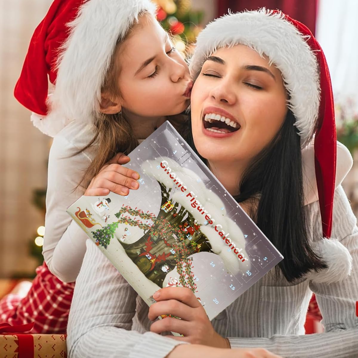 Supvox Christmas Gnome Advent Calendar 2024 for Home Décor with 3 Plush Hanging Ornaments