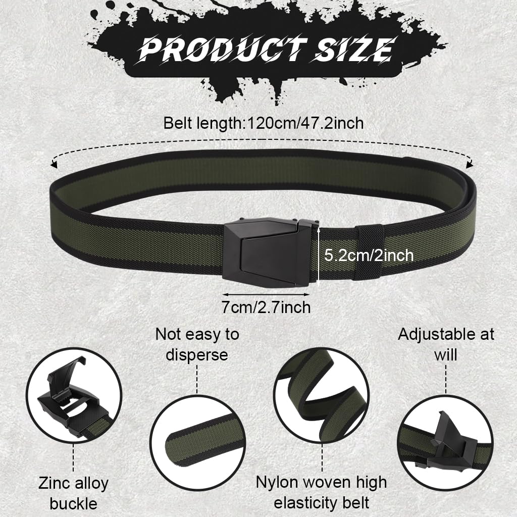 GUSTAVE Belts for Men with Quick Release Alloy Buckle and Adjustable Nylon Webbing 120cm