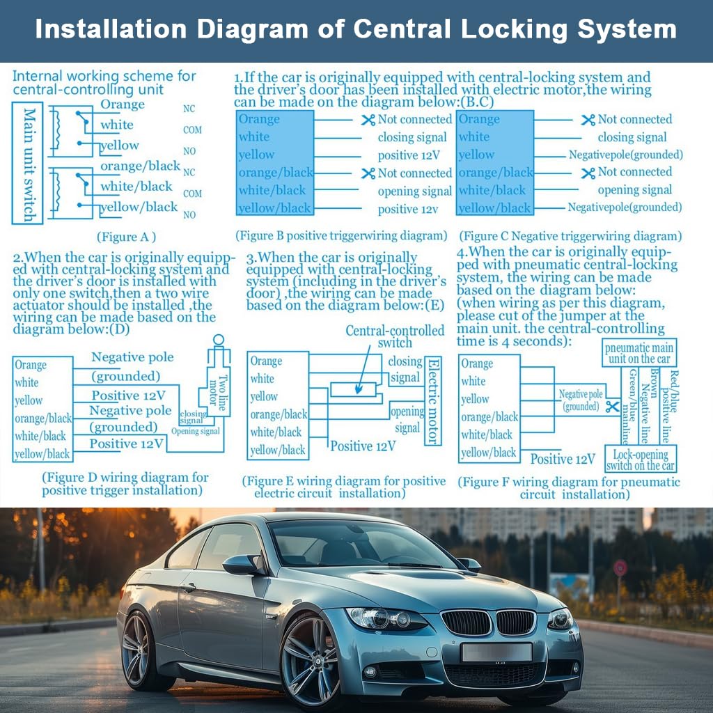 STHIRA Keyless Entry System for 12V Cars with Dual Remote Keys and Complete Wiring Kit