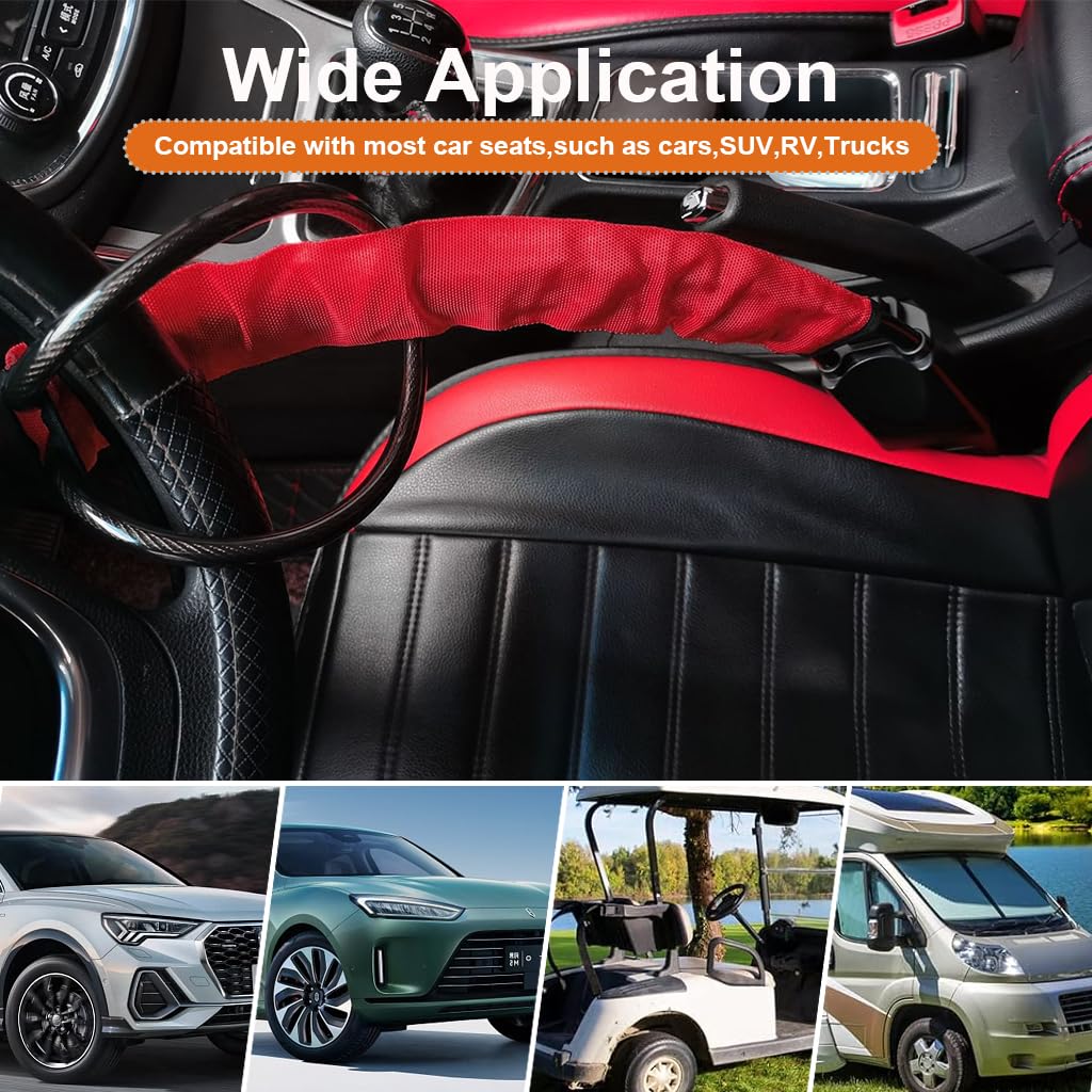 STHIRA Car Steering Wheel Lock for SUV and Truck with Alloy Lock Core and 3 Keys | Steel Chain Anti Theft