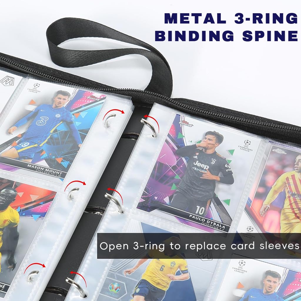 PATPAT Soccer Cards Binder for Collectors with 400 Pockets Zipper Closure and PU Cover | Waterproof Storage Organizer