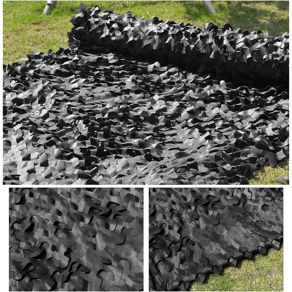 Optifit Camo Netting for Hunting and Outdoor Concealment featuring 1.5×3 m Size & Breathable Polyester Black Cover