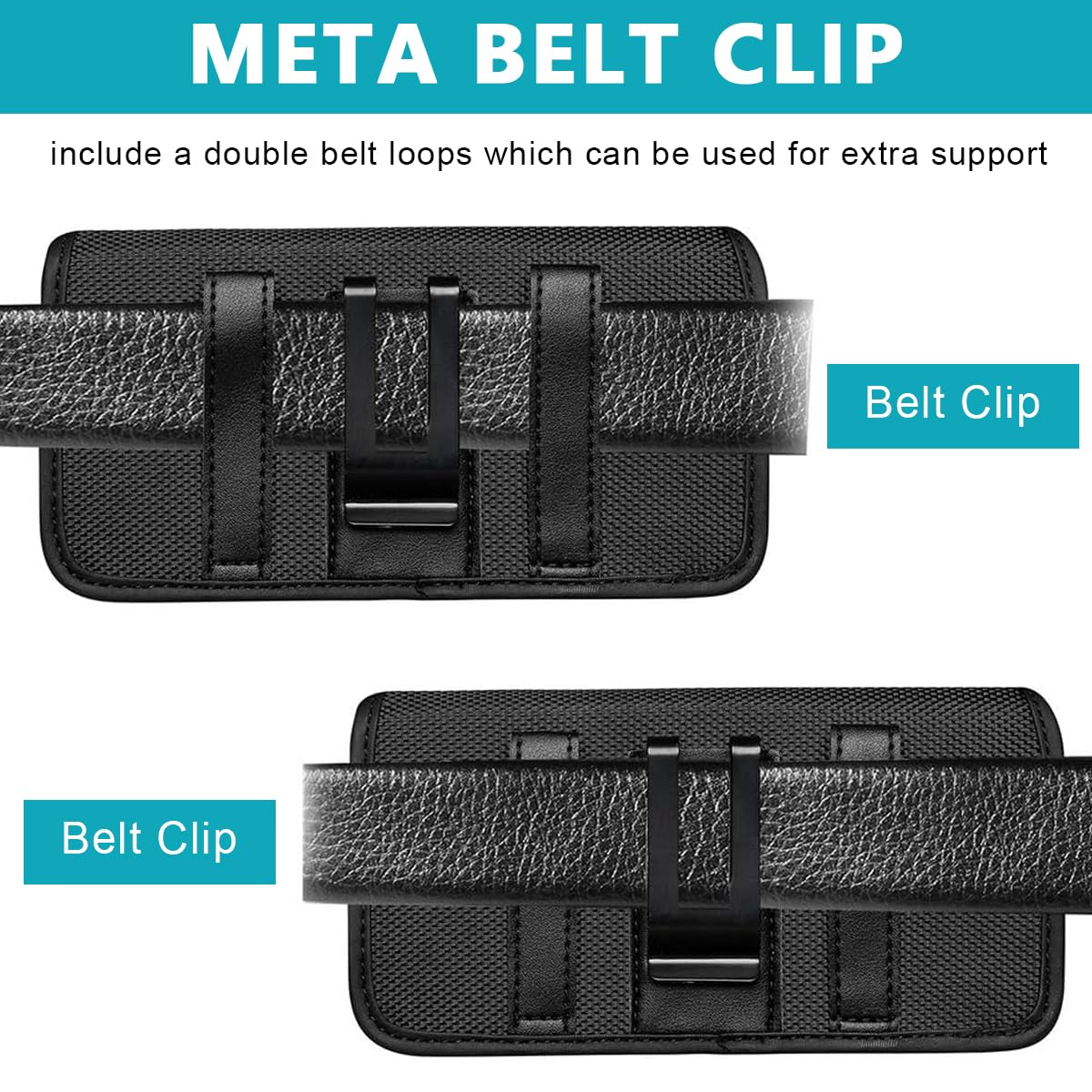 GUSTAVE Phone Holster for Galaxy S23 Ultra with Metal Clip and Magnet Closure | 6.69×3.14×0.7 in Nylon Case with Card Holder