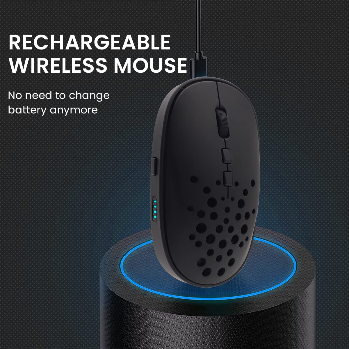 Verilux Wireless?Mouse?for?Laptops, Dual Mode Slient Bluetooth Mouse with 2.4Ghz Nano, Optical Cordless Rechargeable Mouse with 3 Adjustable DPI, Battery Indicator for PC Laptop MacBook Air Pro iPad