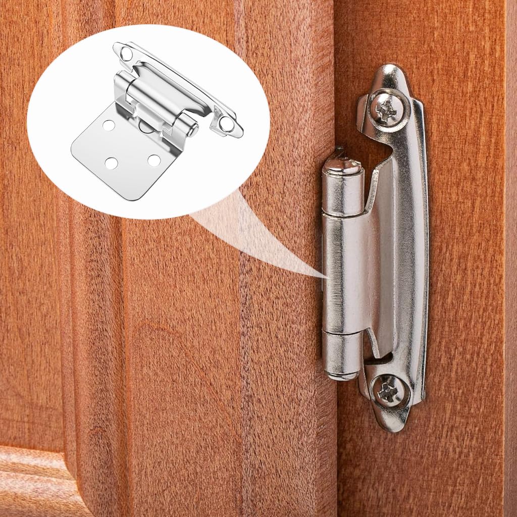 Serplex Cabinet Hinges for Closet and Cupboard Doors with Spring Self Closing Mechanism | 4pcs Set Including Screw Pack