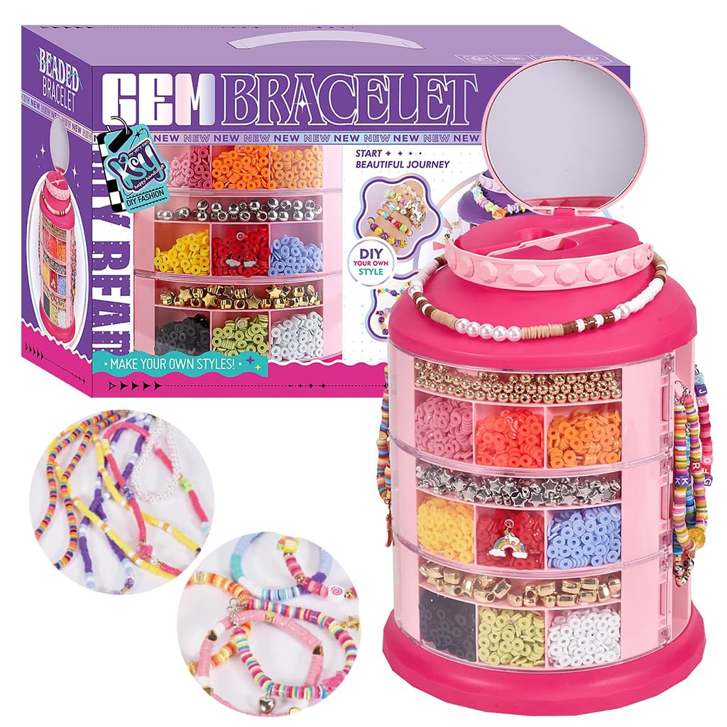 HASTHIP DIY Bracelet Making Kit for Girls with Beads and Storage Case | Craft Jewelry Gift
