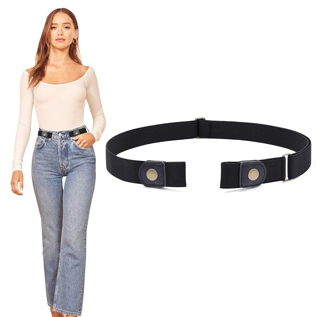 PALAY® No Buckle Ladies Elastic Belt for Women Mens Invisible Jeans Pants Dress Stretch Waist Belt up to 48