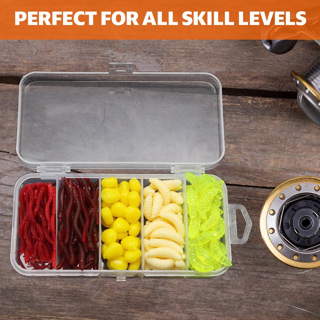 Proberos Fishing Lures Kit 161 pcs for Freshwater and Saltwater with Realistic Worm Baits | Includes Storage Box