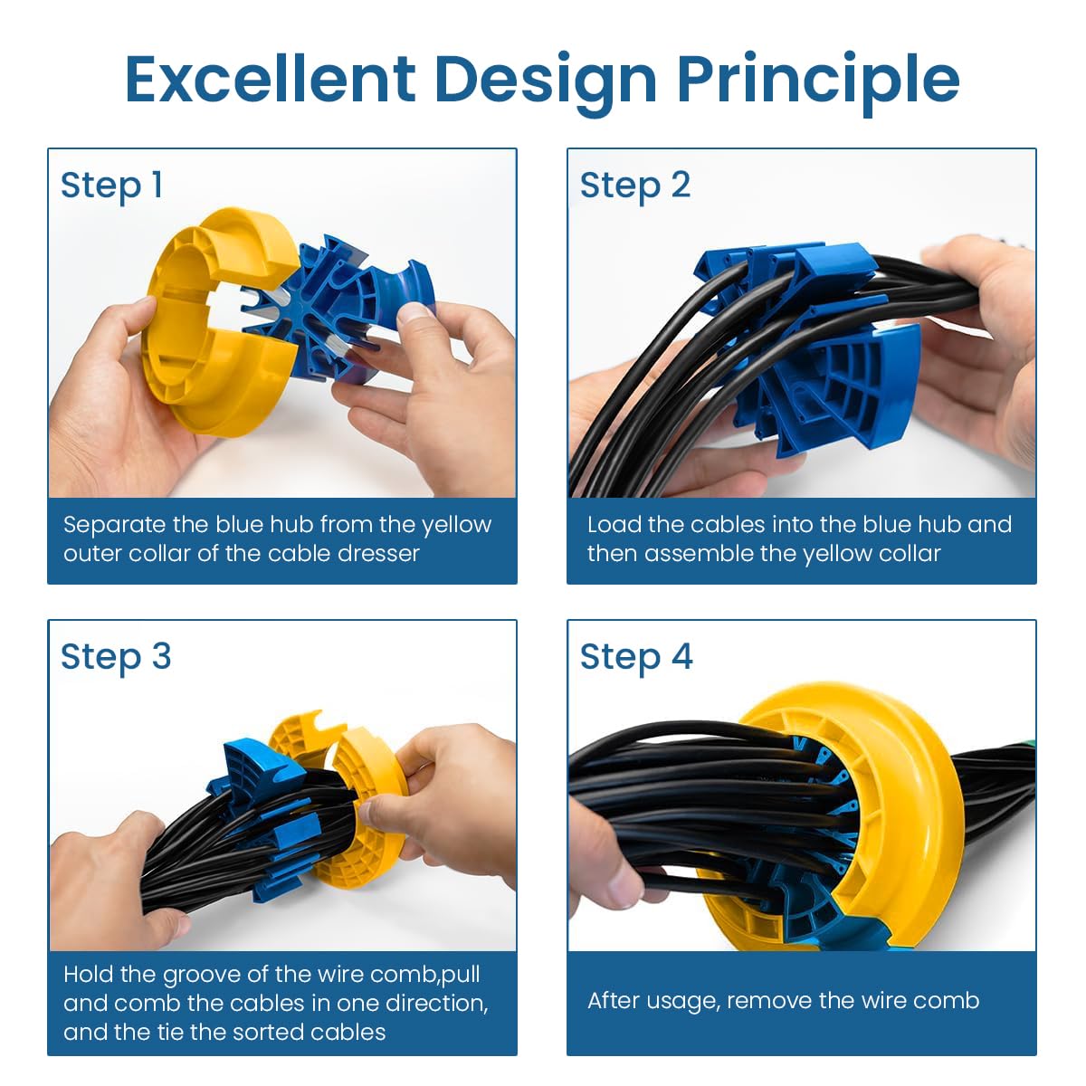 Serplex Network Cable Cabling Tool for Clean Cable Management featuring Universal Multi Comb 3PCS