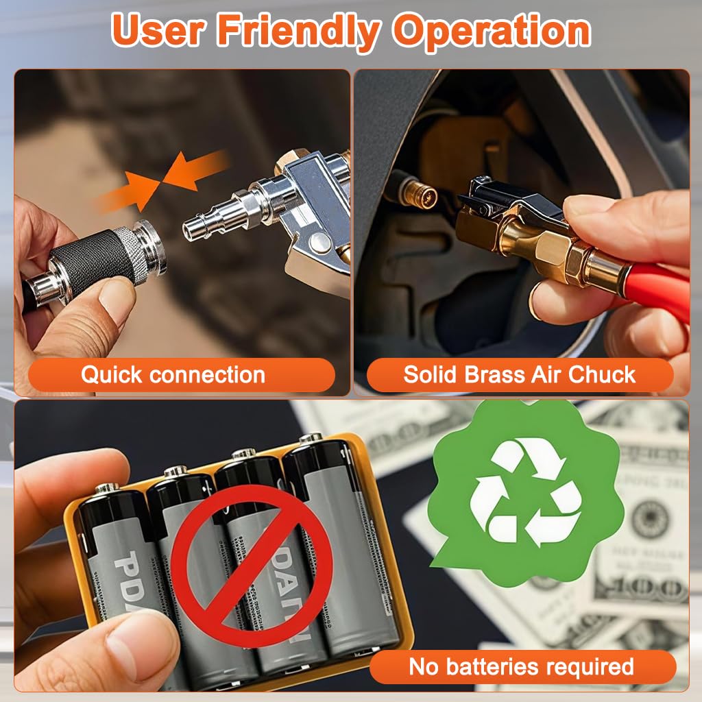 STHIRA Dual Head Chuck for Air Inflators featuring Dual End Connection | Reliable Tire Tool
