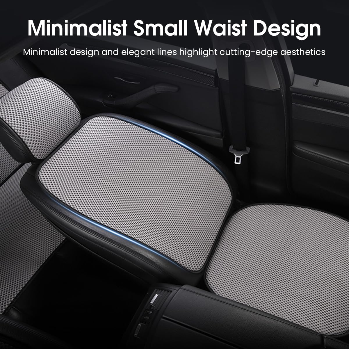 STHIRA Car Seat Cover for Summer with Non Slip Silicone Dots and Grey Polyester Fabric | Universal Fit
