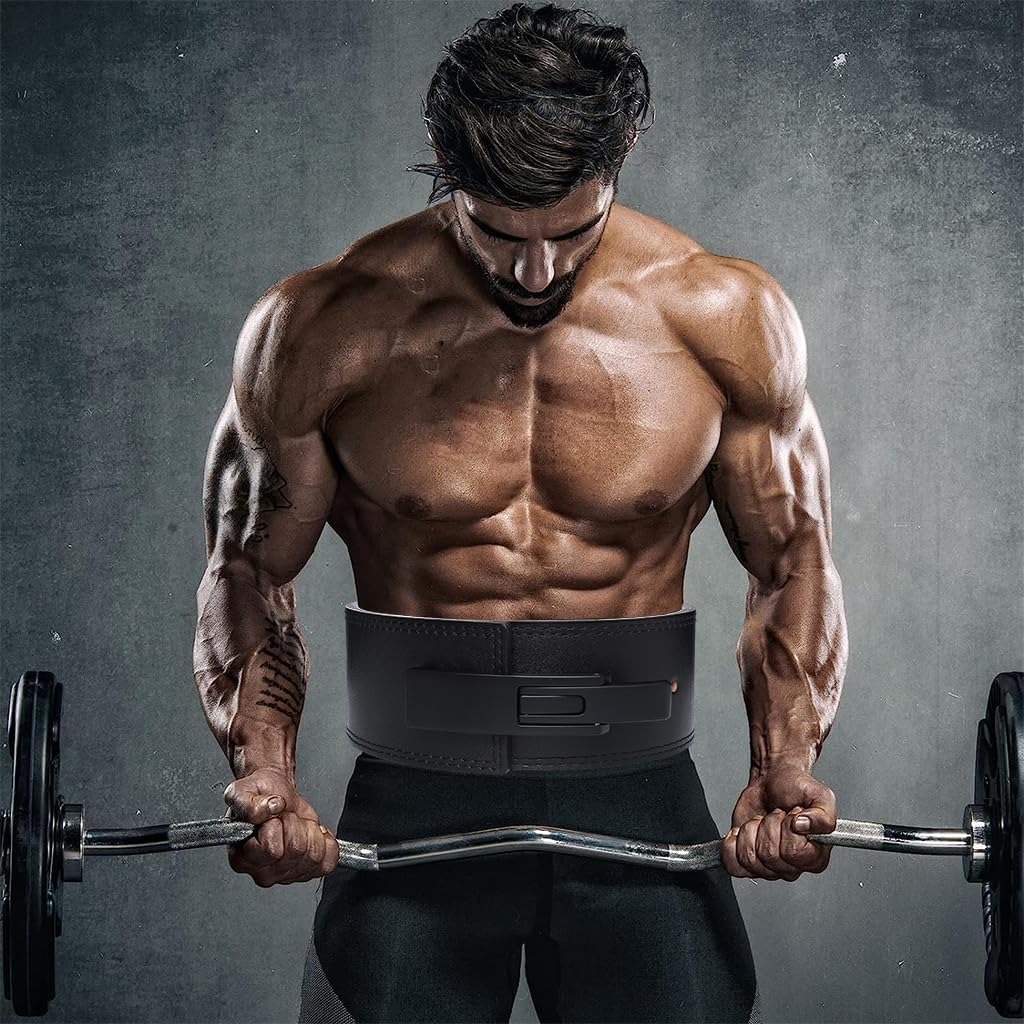 Optifit Power Lifting Belt for Competition Workout featuring Metal Quick Locking Mechanism and 10mm 120cm Leather Support