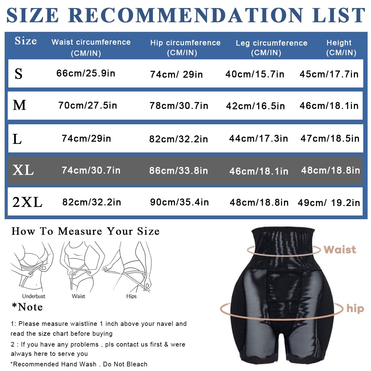 PALAY Hip Pads for Women Shapewear with Dual Insert Pads featuring Dacron Fabric | 3 PCS Black