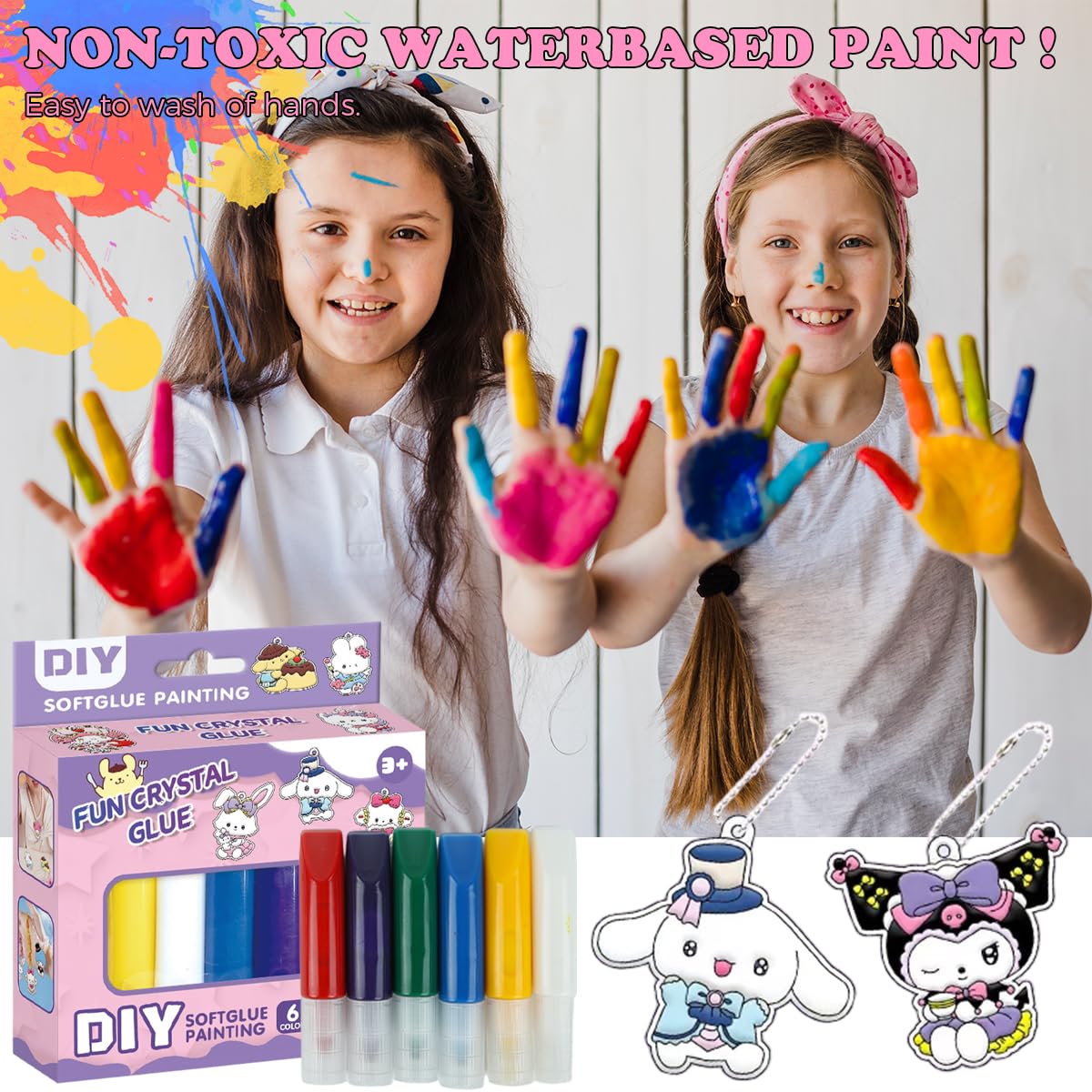 PATPAT DIY Glass Painting Kit for Kids & Adults with 6 Designs and Quick Dry Resin Glue