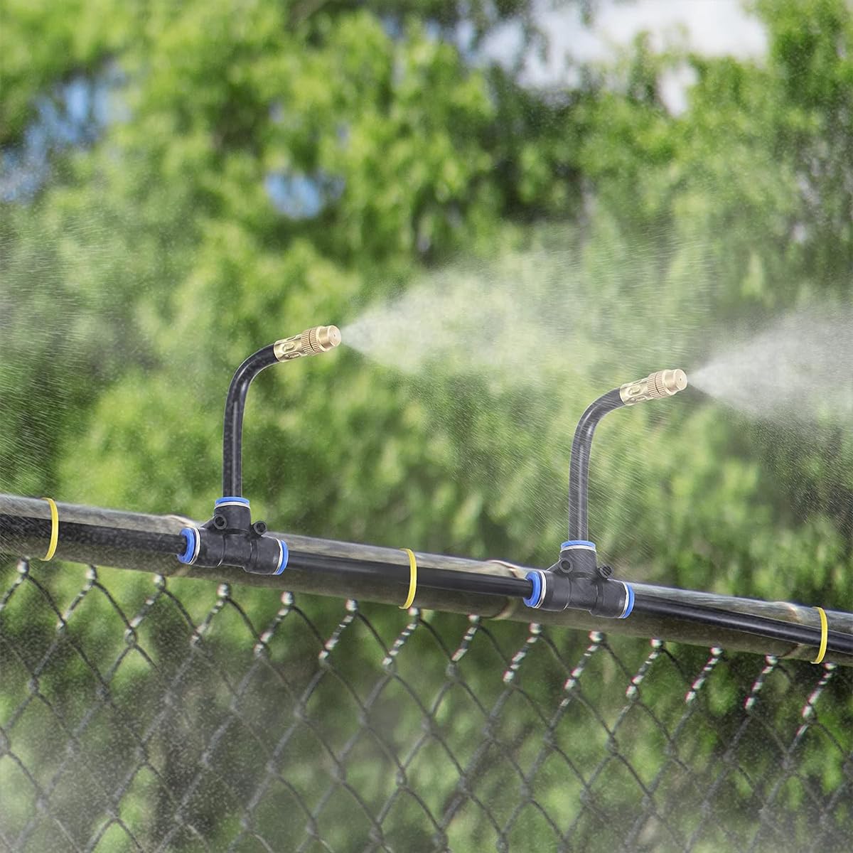 HASTHIP Misting Nozzle Set for Gardening with 4 in PE Hose and 3 Spray Modes | 5 pcs Brass Construction