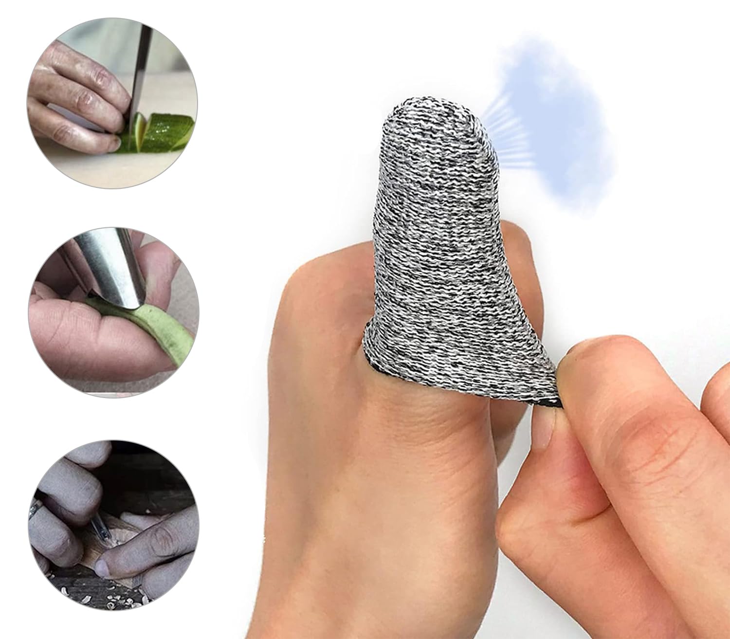 Supvox Gardening Finger Cots for Pruning and Planting featuring HPPE Cut Resistant Sleeves 10pcs