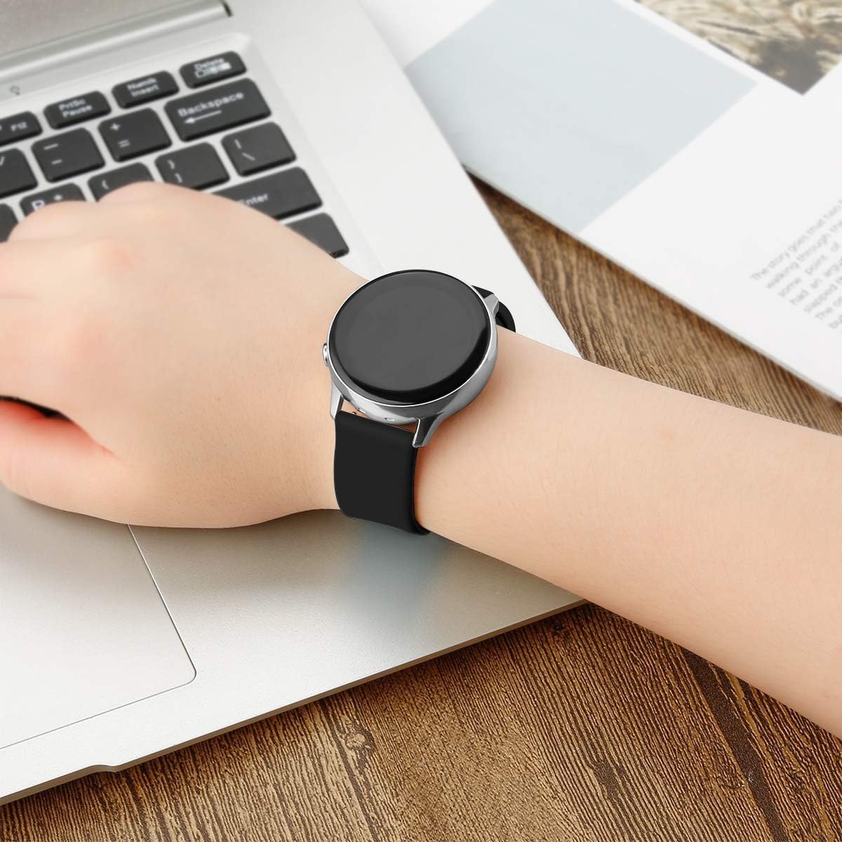 Zibuyu Silicone Watch Band for Samsung Galaxy Watch with Quick Release 22mm Fit | Black Strap for Active and Daily Wear