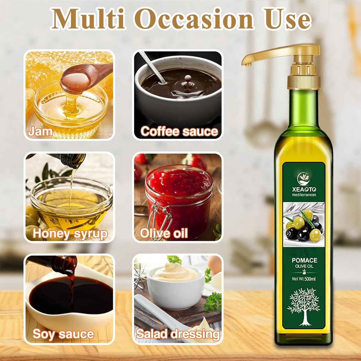 Supvox Gold Coffee Syrup Pumps - 4 Pcs Coffee Creamer Pump Dispenser Milk Pump with 2 Spoon and Cleaning Brush for Gallon Black Cherry Juice Bottle Pumps Soda Can Pump