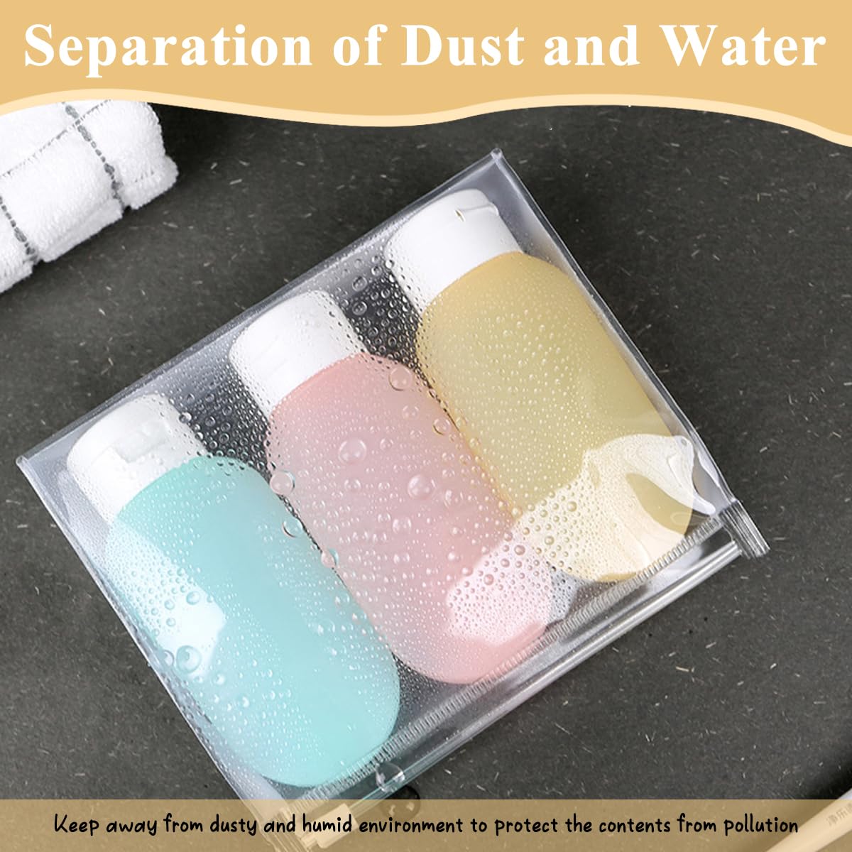 MAYCREATE Travel Bottles for Toiletries 9PCS Set 60ml Leakproof Squeeze Containers BPA-Free for Shampoo and Lotion