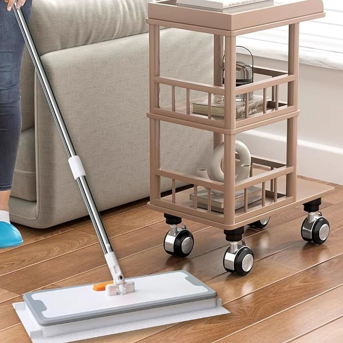 HASTHIP Adjustable Furniture Legs for Bed Sofa Cabinet with 80–120mm Telescopic Metal Alloy Wheels