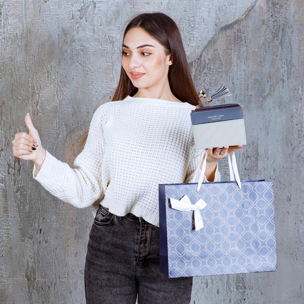 Zibuyu Wallet for Women featuring Bifold Design with Zipper Pocket and 3.9 x 4.3 in Size | Grey PU Leather Purse