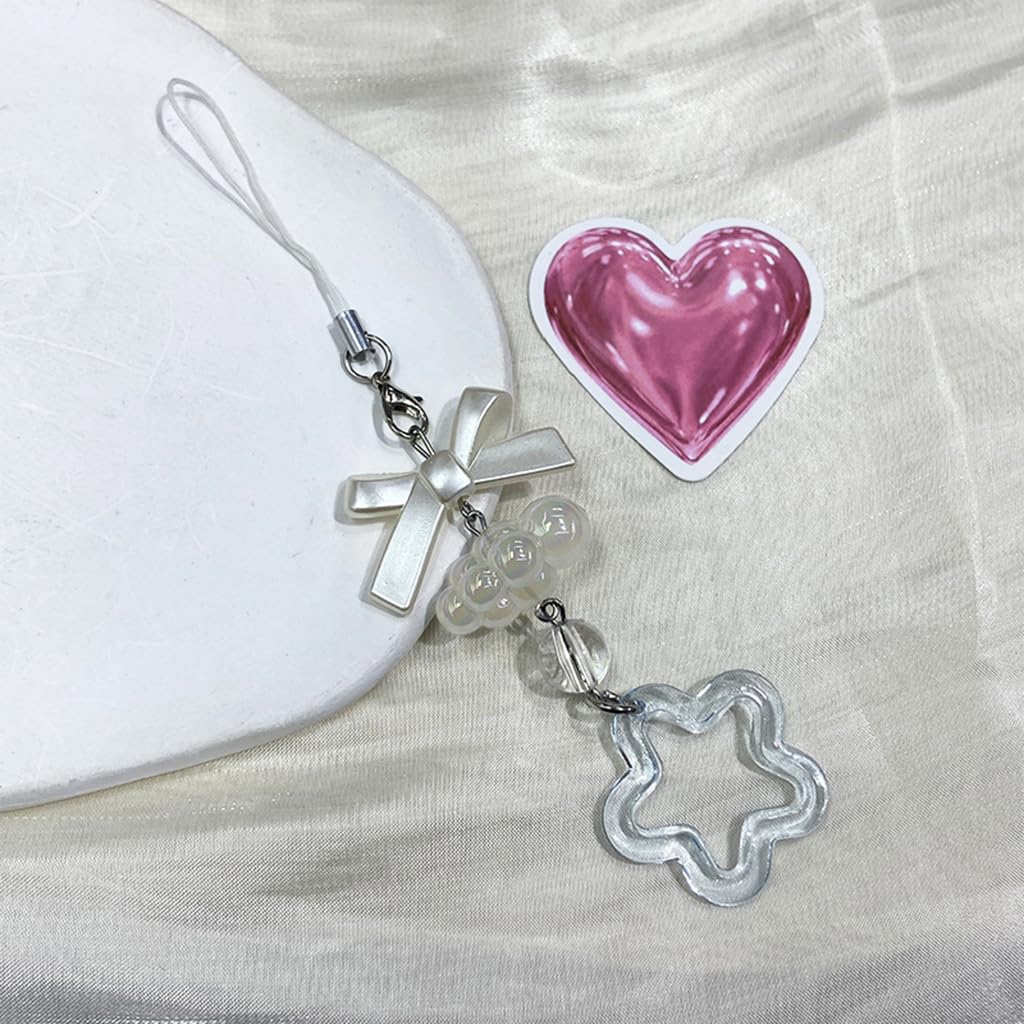 Zibuyu Phone Charms Set for Girls featuring Cloud, Star, Bow and Moon Designs | 4Pcs Acrylic