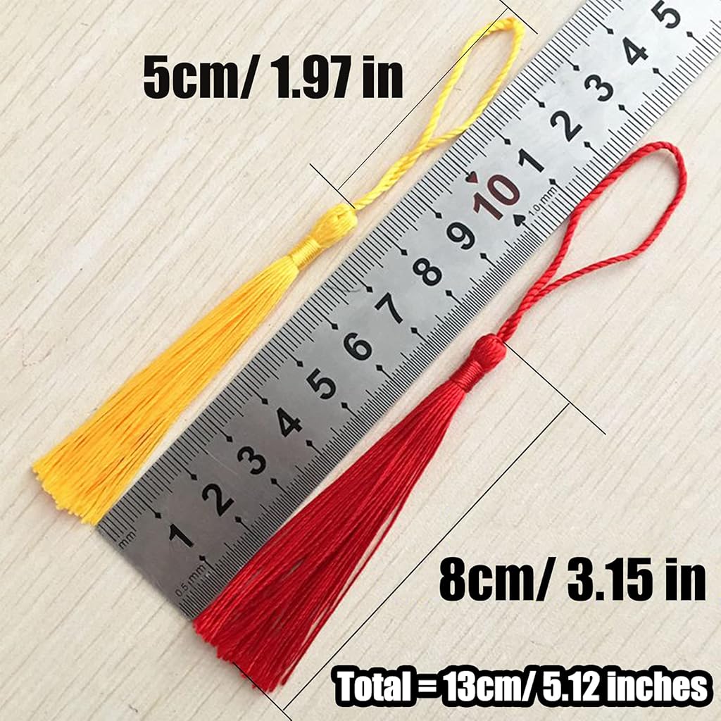 HASTHIP® Polyester 228PCS 38 Colors Handcraft Tassels with Loop for Jewelry Making Souvenir Bookmarks DIY Craft Accessory Multicolor