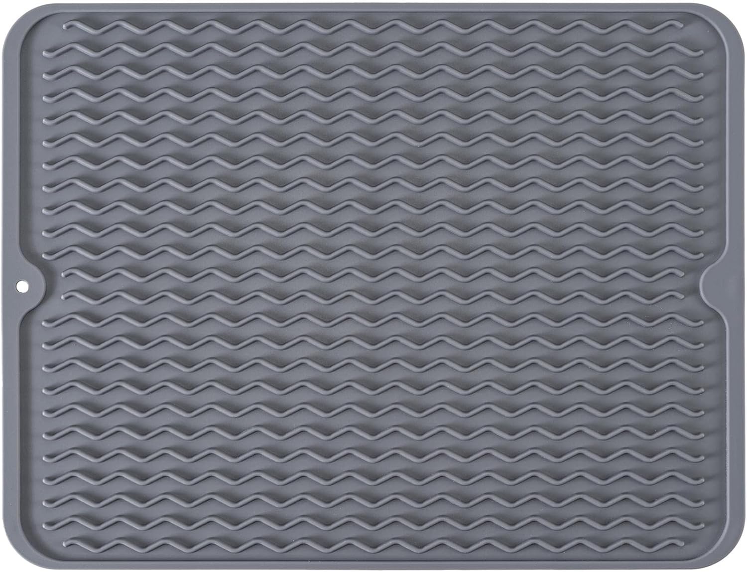 ZIBUYU Dish Drying Mat for Kitchen with Raised Wave Pattern and 230°C Heat Resistance | 16 x 12 in Food‑Grade Silicone