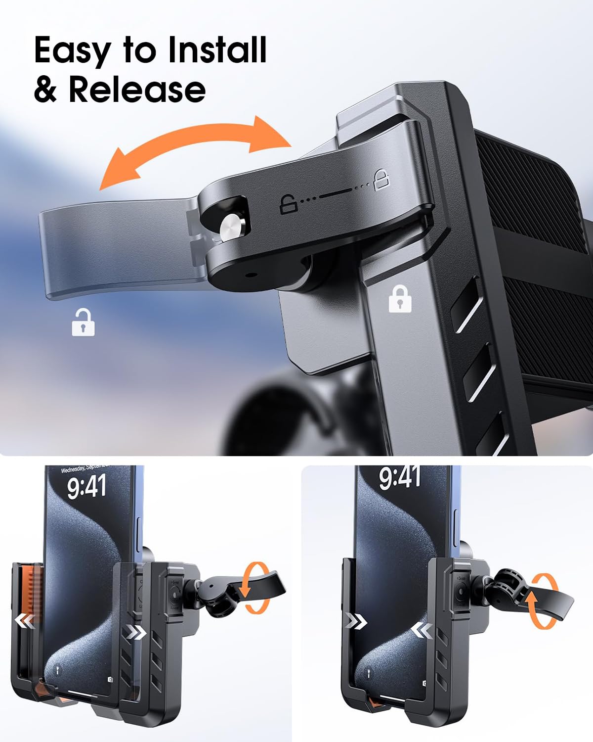 STHIRA Mobile Holder for Bike with 1s Lock System and Camera Friendly Design | Fits All Smartphones