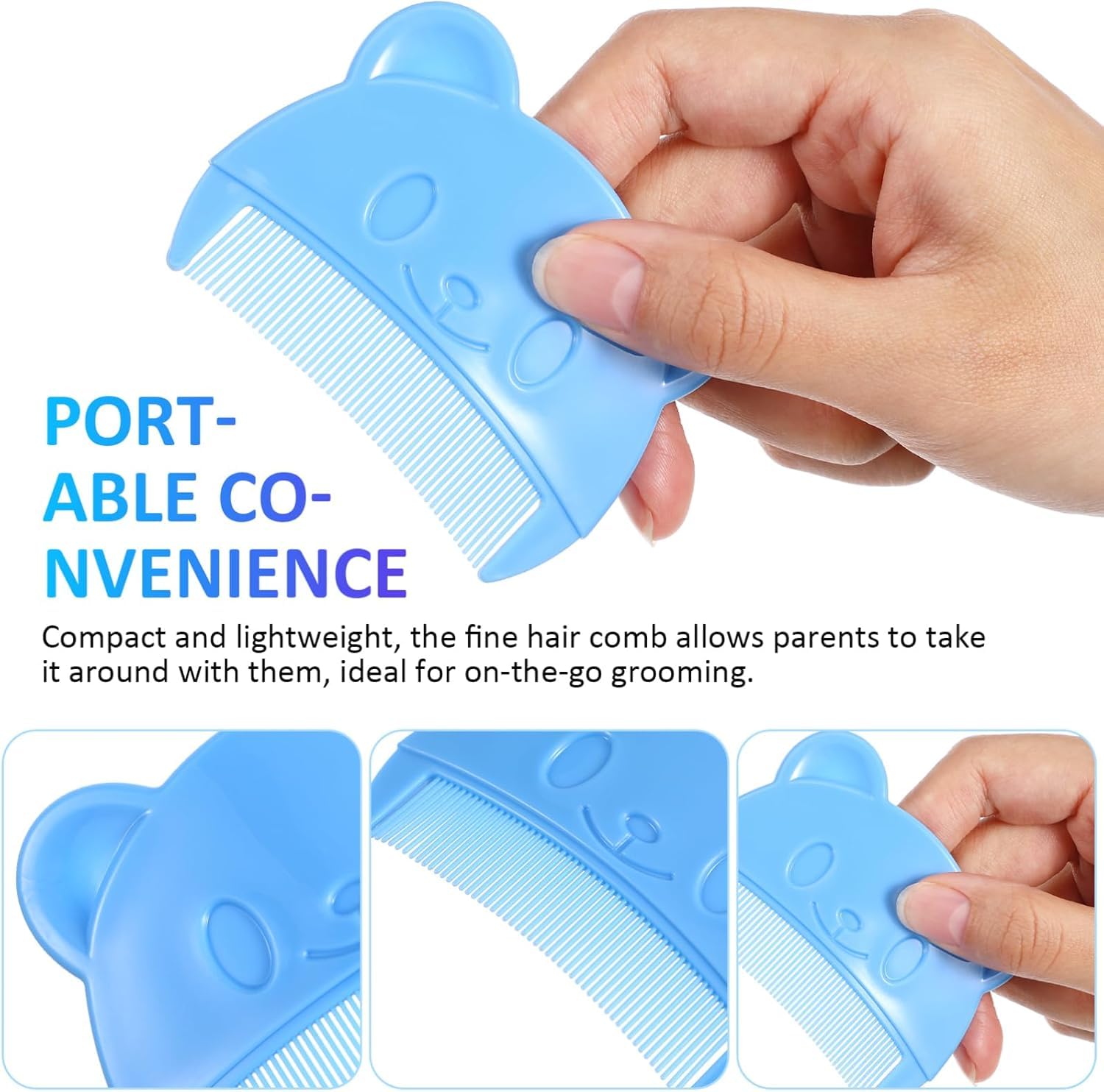 ZIBUYU Baby Hair Comb for Gentle Newborn Scalp Care with Soft Rounded Tips | Non Toxic Material