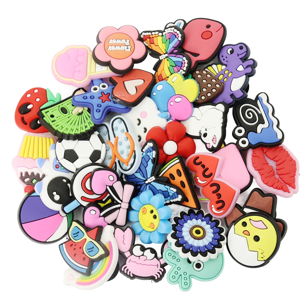 MAYCREATE Shoe Charms for Sandals featuring 35Pcs PVC Cartoon Designs | Easy Clip-On Decor