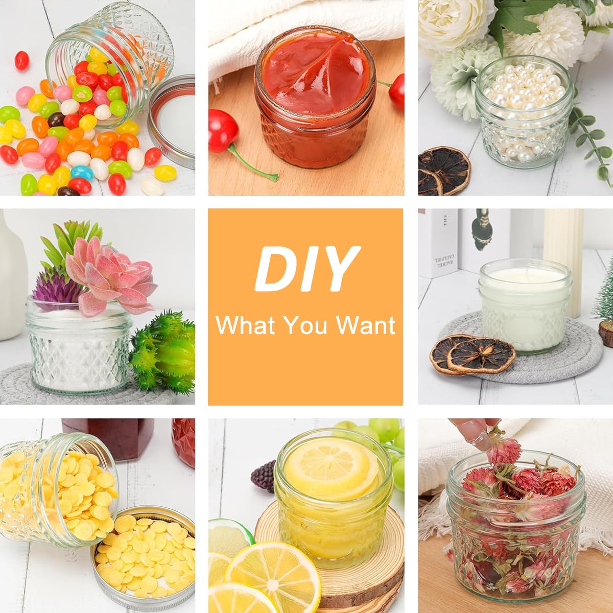 Supvox Glass Mason Jars for DIY Crafts and Condiments 12pcs 120ml with Airtight Lids