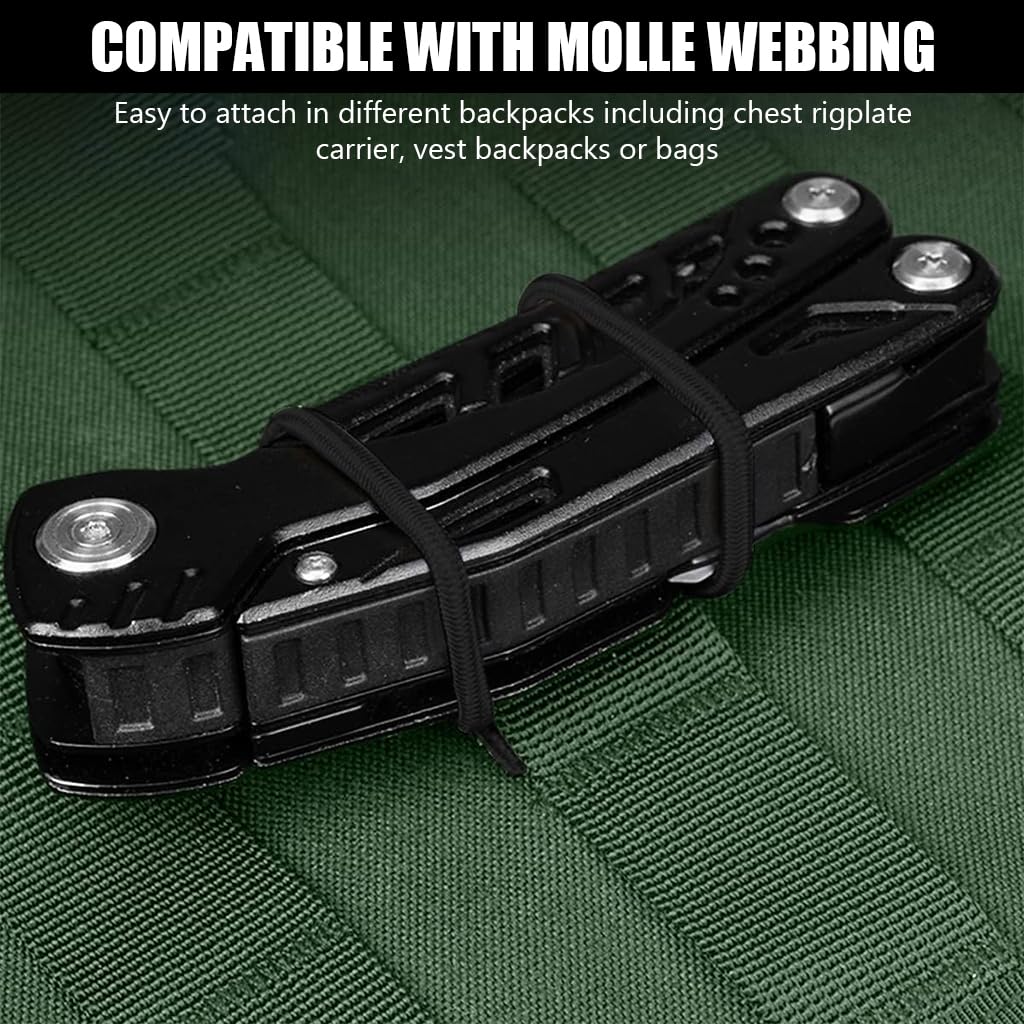 Proberos Tactical Gear Holder Clip for MOLLE Vests and Backpacks Pack of 10 | Elastic Nylon Retainer