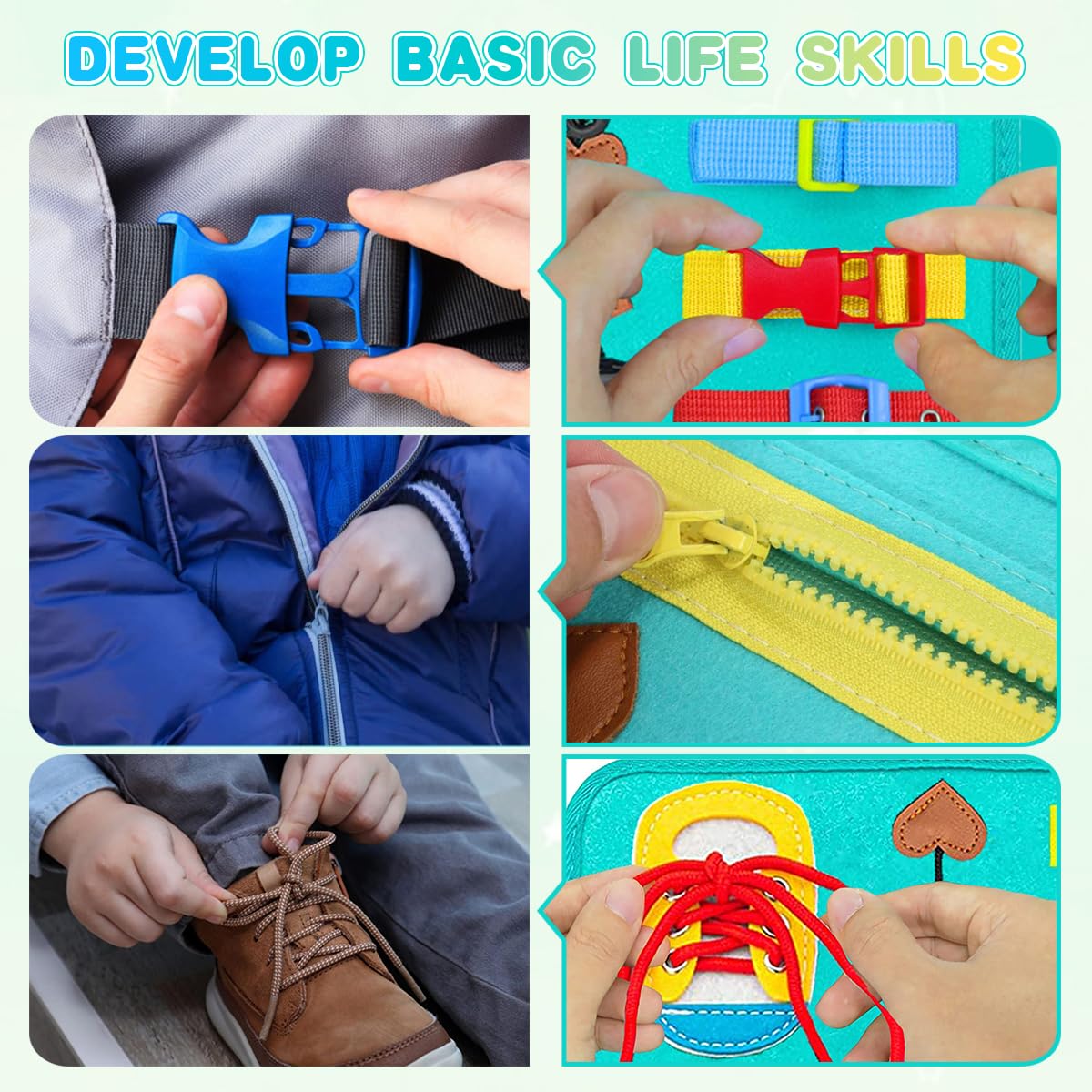 SNOWIE SOFT Busy Board for Toddlers with Felt Handbag Design and Montessori Activities | Educational Travel Toy for Kids Aged 1–4