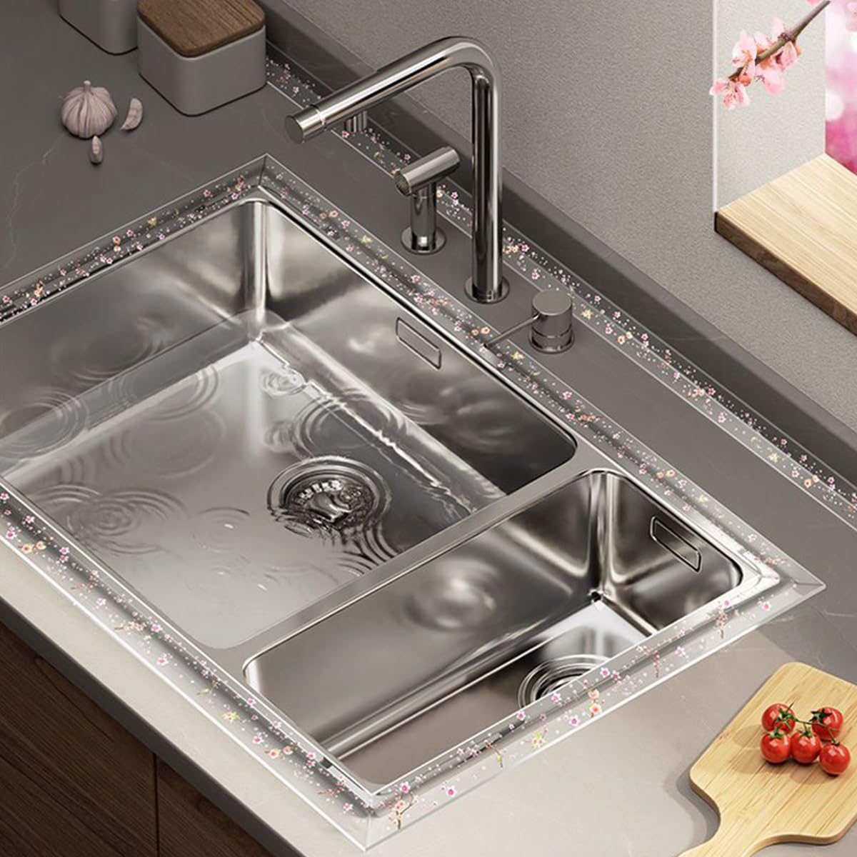 HASTHIP PVC Trim Tape for Kitchen and Bathroom Corners featuring Self Adhesive 9.8 ft Length | Waterproof Washable Edge Sealing Strip