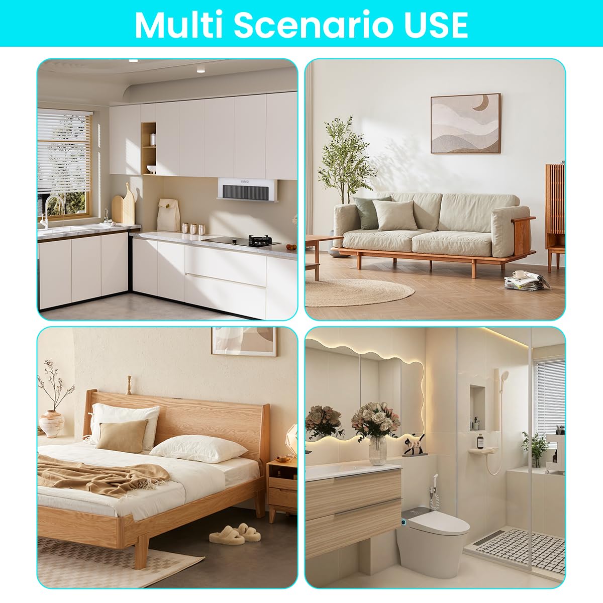 Supvox Corner Bathroom Shelf Organizer with Casters for Space Saving | 5 Tier 34.5x34.5x105cm