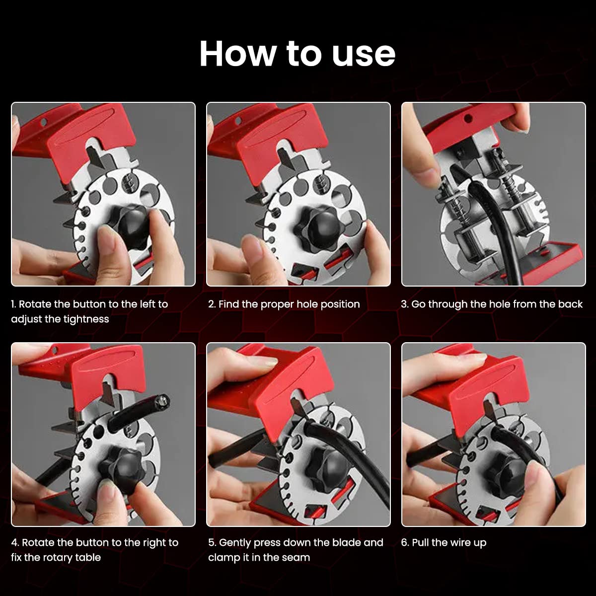 Serplex® Handheld Quick Wire Stripper Tool with 10 Blade, Stainless Steel Disc, Multifunction Cable Wire Stripper for All Standard Round Cables, Wire Cable Cutter Copper Wire Stripping Tool