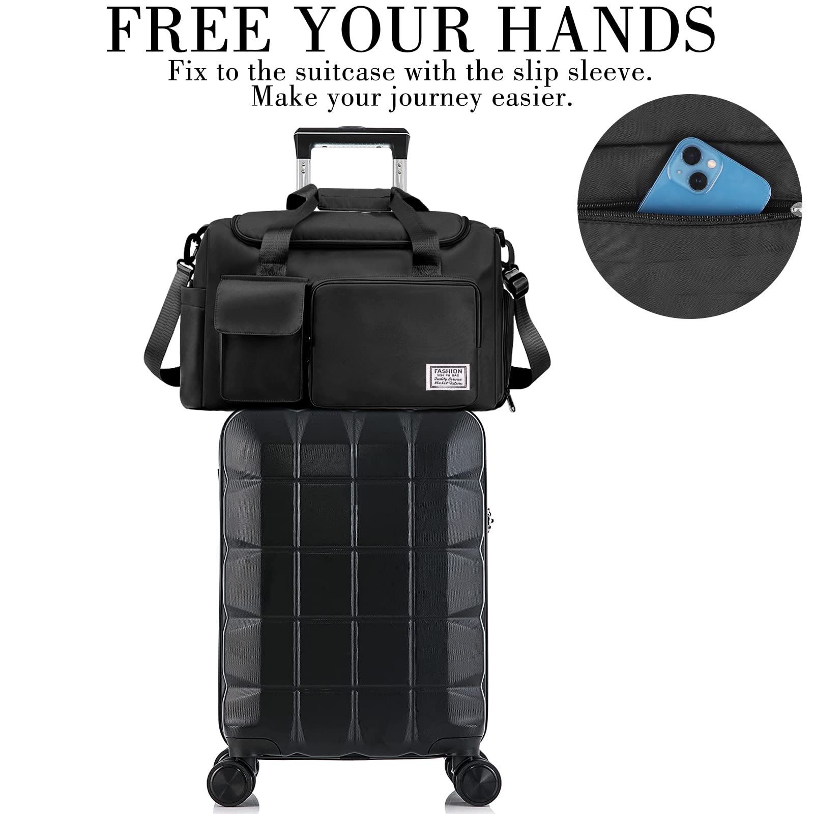 PALAY Travel Duffle Bag for Women and Men with 44×20×26 cm Capacity | Shoe Compartment and Waterproof Polyester