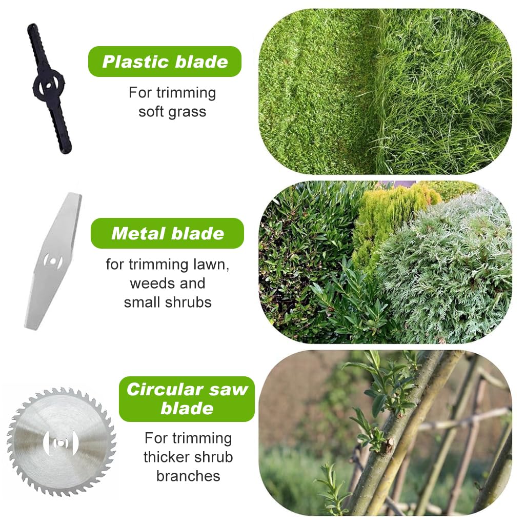 HASTHIP Grass Trimmer Blade 15cm Alloy Round Cutting Head Set with Saw & Plastic Blades | Fits Most Weed Cutter Machines
