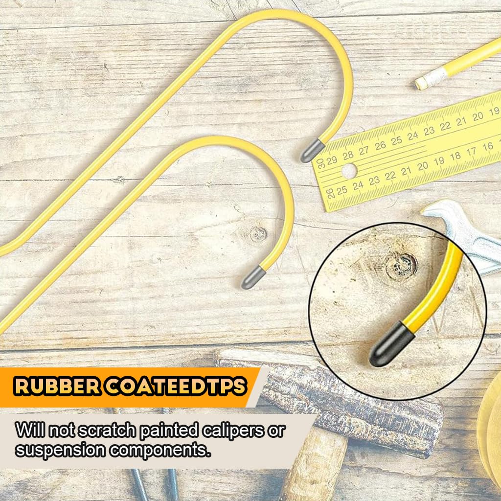 STHIRA Car Brake Caliper Hooks for Safe Brake Line Holding with Rubber Tips 8.07x1.8 in Rust‑Resistant Steel