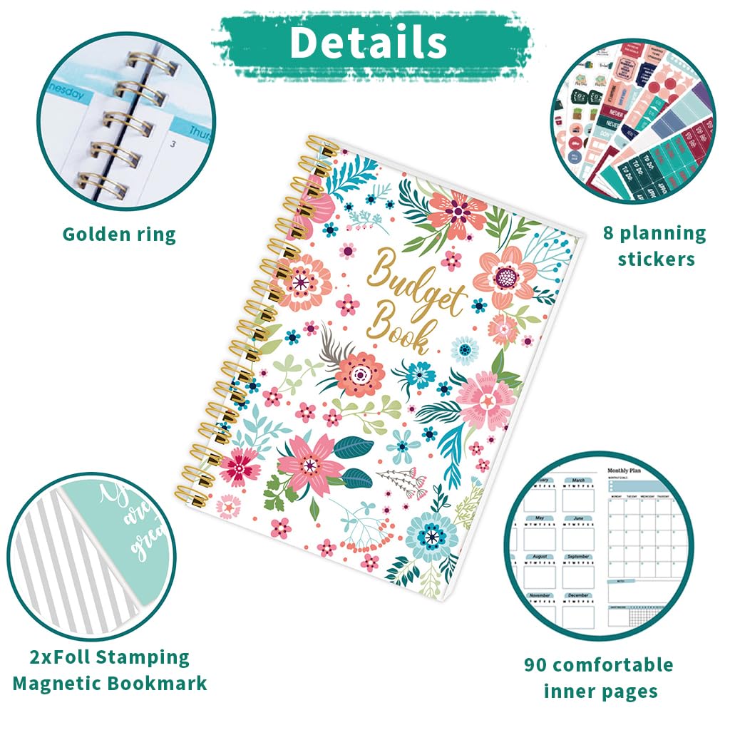 HASTHIP® 2023 Planner Diary, Journal Diary, Weekly & Monthly Academic Planner with 8 Sheet Stickers and 2 Bookmarks, Time Management Schedule Notebook, Self-evaluation, Inspirational Quotes