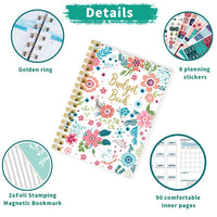 HASTHIP® 2023 Planner Diary, Journal Diary, Weekly & Monthly Academic Planner with 8 Sheet Stickers and 2 Bookmarks, Time Management Schedule Notebook, Self-evaluation, Inspirational Quotes