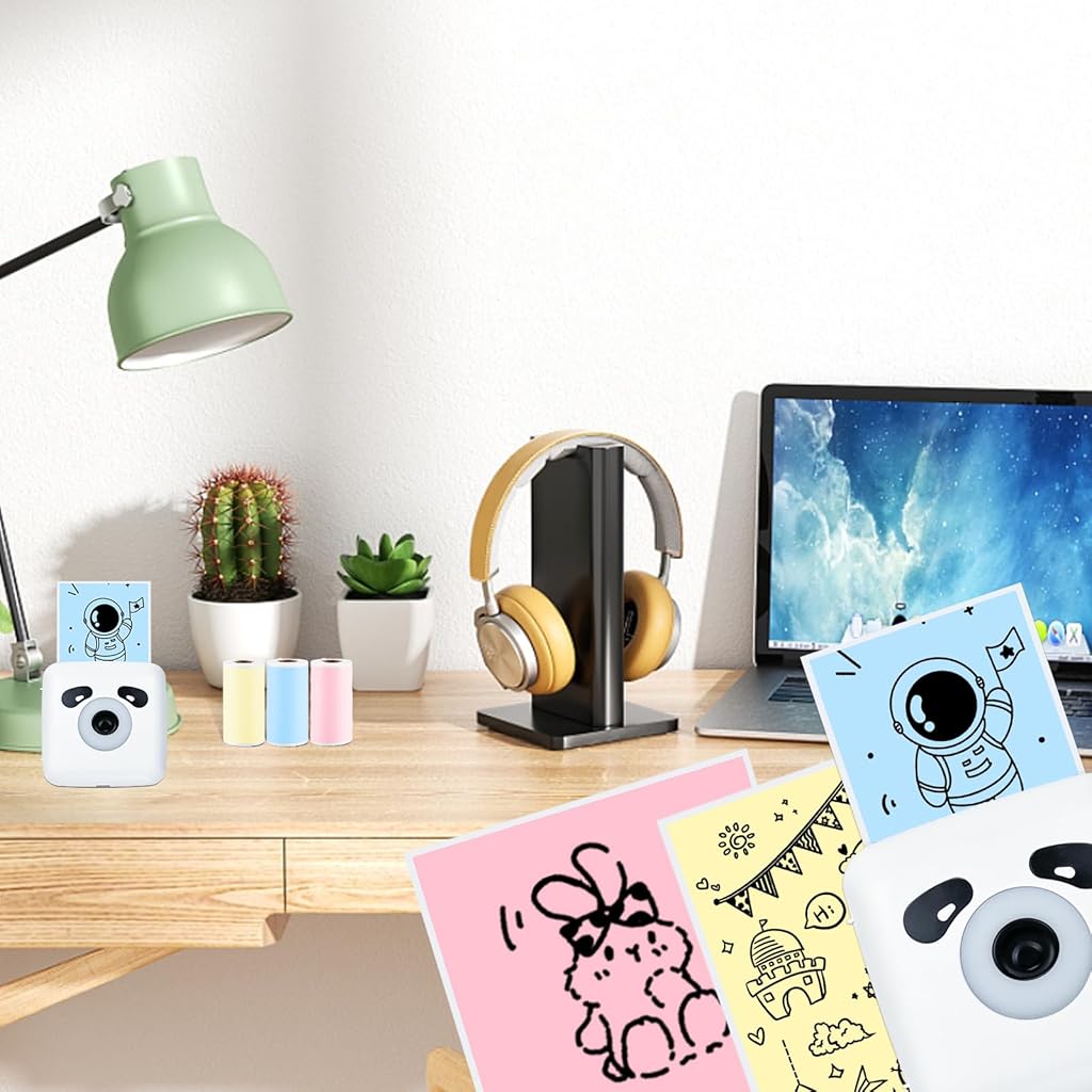 Zeitel® Colorful Adhesive Thermal Sticker Paper,Mini Pocket Printer Sticker Paper for Bluetooth Thermal Pocket Printer,Black Character on Pink/Blue/Yellow, 57 * 25mm,3 Roll 3 PCS