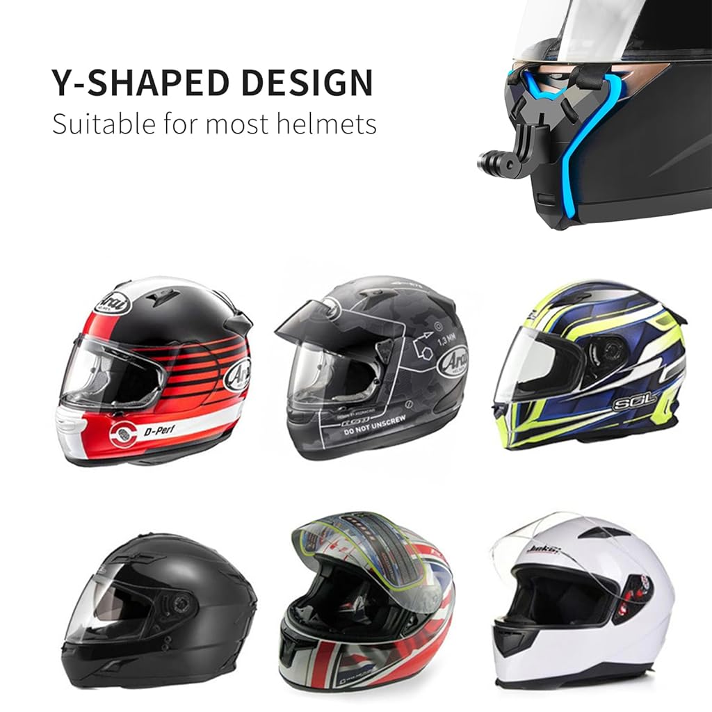 ZIBUYU® 4PC Motorcycle Helmet Chin Mobile Stand Video Shoot, Mobile Holder with Mobile Holder Clip & Screw Compatible with All Smart Phones for Hero 9/8/7/6, Sjcam, Yi, and Other Action Cameras.