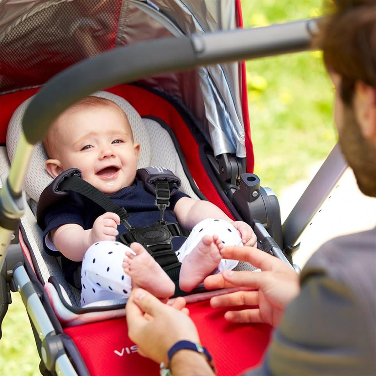 SNOWIE Soft Adjustable Baby Safety Harness Belt for Chairs and Strollers featuring 5‑Point Secure Nylon Straps | Quick Release Design for Toddlers