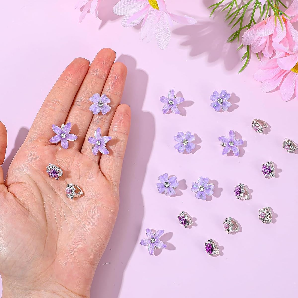 MAYCREATE Small Hair Clips for Weddings with Secure U Pin Design and Rhinestone Pearls | 20Pcs Bridal Accessories